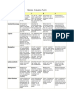 Website Evaluation Rubric