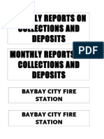 Monthly Reports On Collections and Deposits Monthly Reports On Collections and Deposits