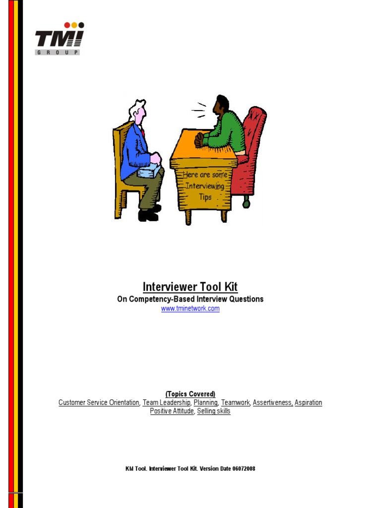 Interviewer Tool Kit Job Interview Competence (Human Resources)