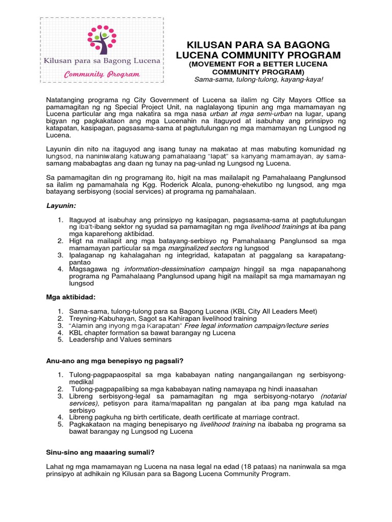 KBL Concept Paper Tagalog PDF