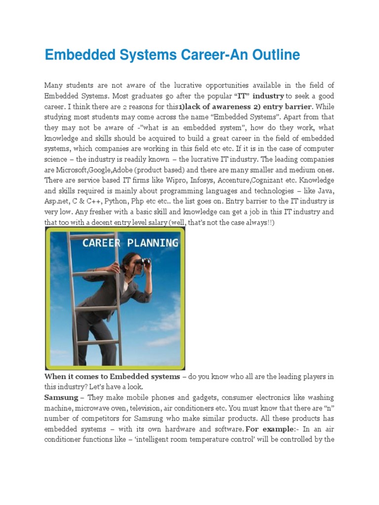 Embedded Systems Career-An Outline | PDF | Embedded System | Electronics