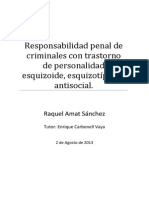 TFG Responsabilidad Penal de Criminales Con Trastornos de Personalidad Esquizoide, Esquizotipico y Antisocial