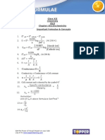 Important Formulae XII Physical Chemistry - Electrochemistry