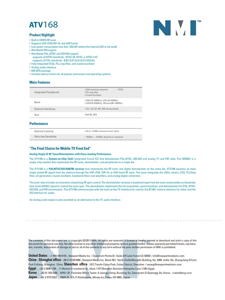Brochure Atv168 20110927 | PDF | Frequency Modulation | Electronic Circuits