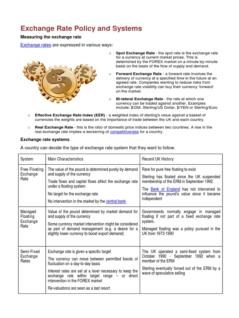 liberalised exchange rate management system pdf