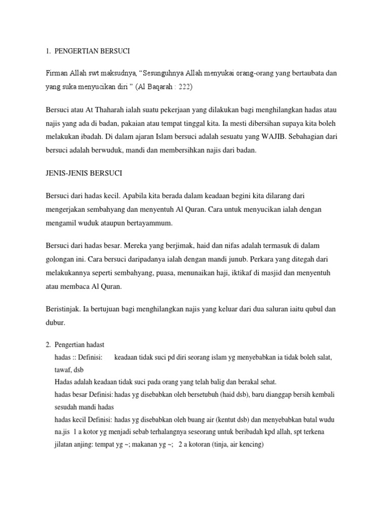 Pengertian Bersuci Pdf