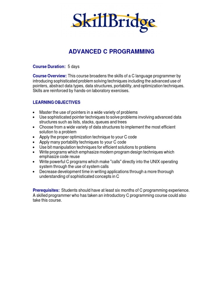 Advanced C Programming | PDF | C (Programming Language) | Pointer ...