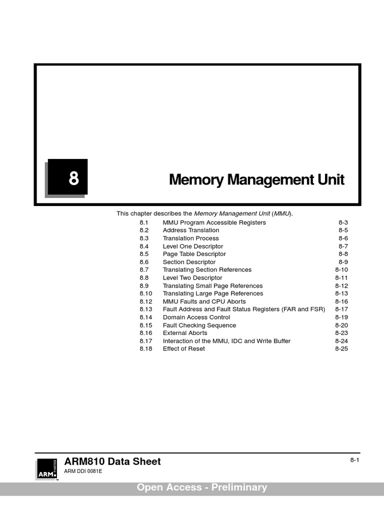 ARM Memory Management Unit | PDF | Cpu Cache | Central Processing Unit