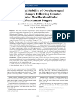 Postsurgical Stability of Oropharyngeal Airway Changes Following Counterclockwise Maxillomandibular Advancement Surgery