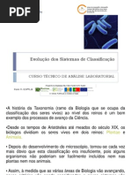 Evolução dos Sistemas de Classificação
