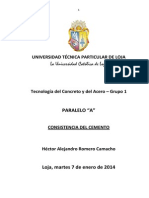 TC - A - Héctor Romero - CONCISTENCIA Del Cemento