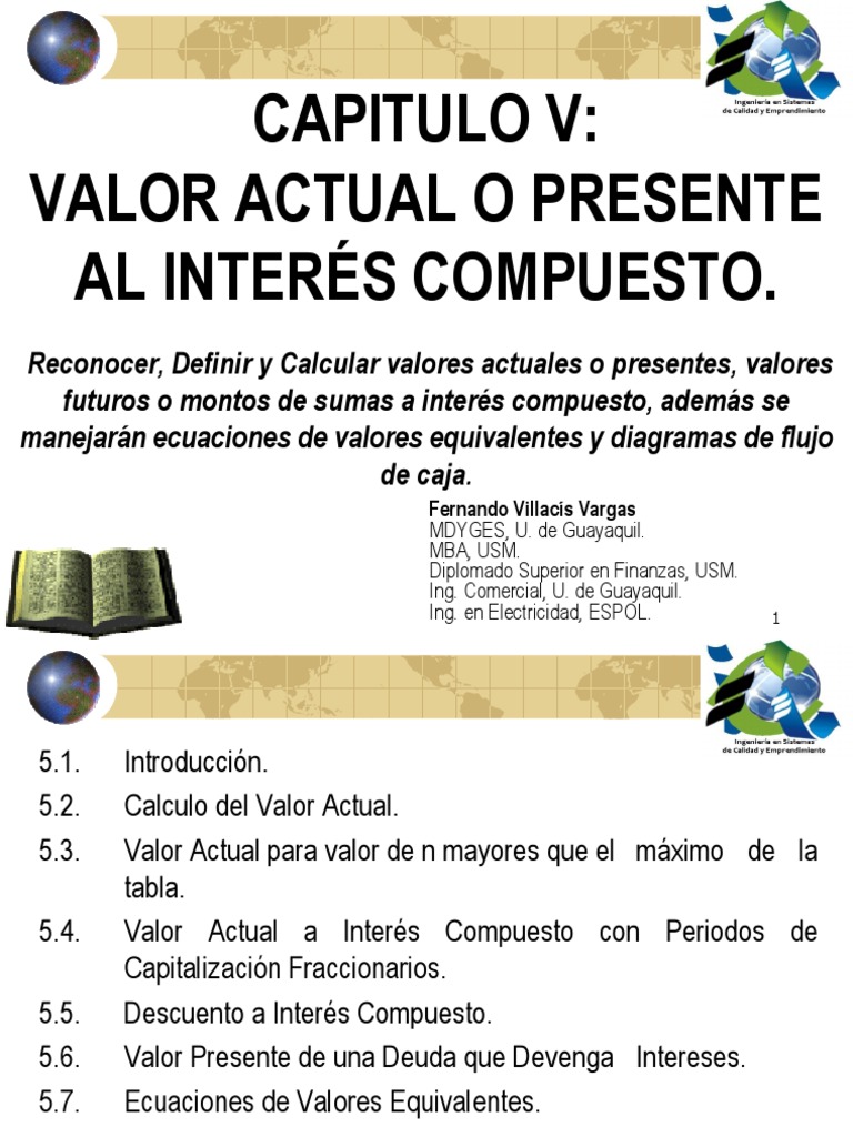 05. Valor Actual o Presente Al Interes Compuesto Pagos