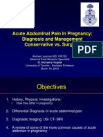 Acute Abdominal Pain in Pregnancy: Diagnosis and Management Conservative vs. Surgical