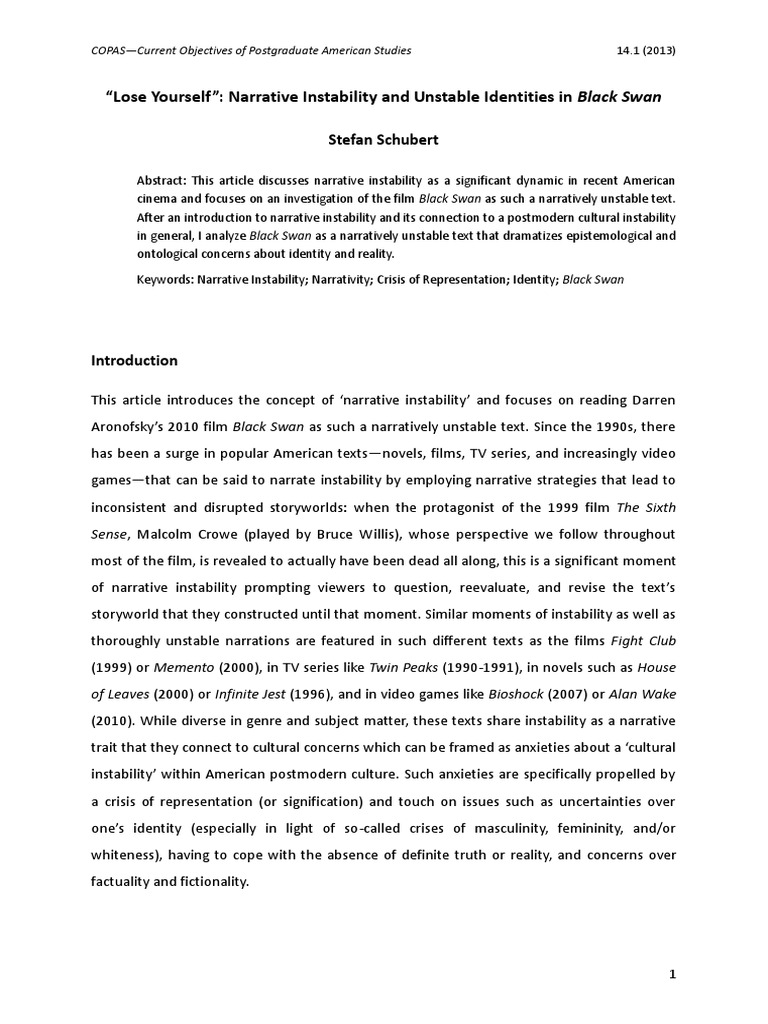 Black Swan: Narrative Instability & Identity | PDF | Social Science ...