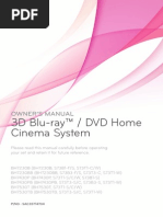 3D Blu-Ray™ / DVD Home Cinema System: Owner'S Manual