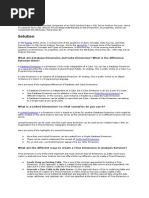 Problem: What Are Database Dimension and Cube Dimension? What Is The Difference Between Them?