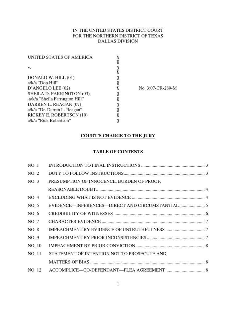 Jury Charge | Witness Impeachment | Witness