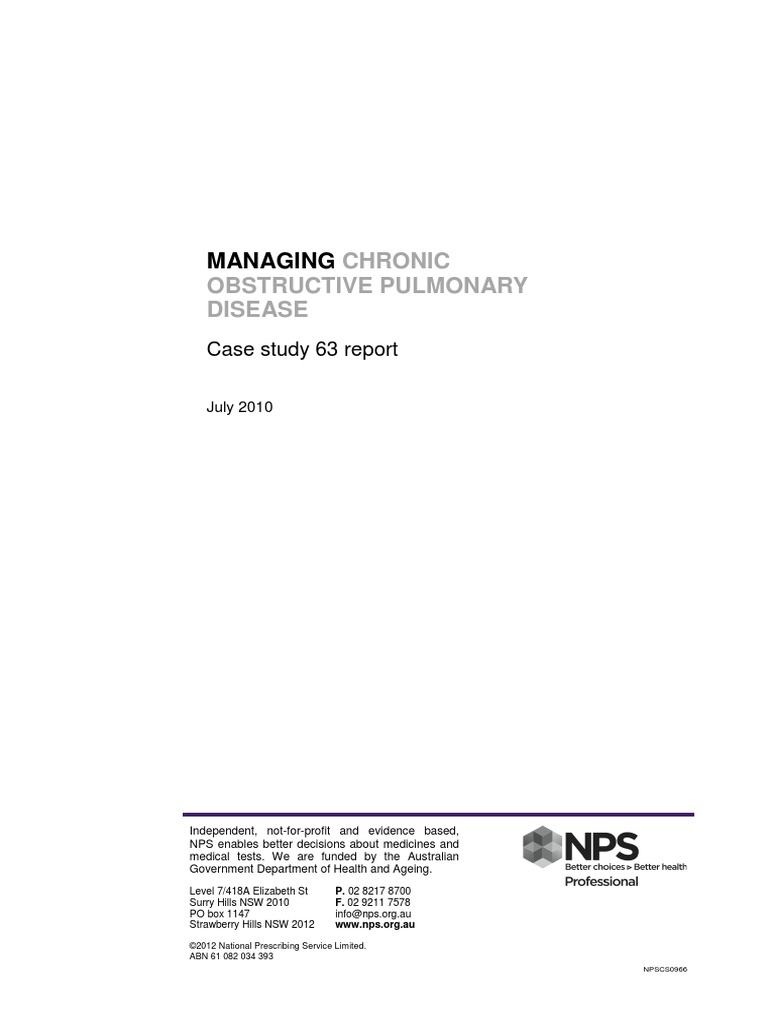 Case Study 63 Report | PDF | Chronic Obstructive Pulmonary Disease ...