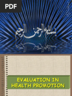 Evaluation in Health Promotion