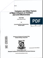 A Study of Cohesion and Other Factors of Major Influence On Soldiers' and Unit Effectiveness ADA299079