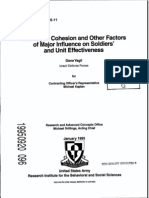 A Study of Cohesion and Other Factors of Major Influence on Soldiers' and Unit Effectiveness ADA299079