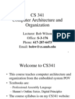 CS 341 Computer Architecture and Organization
