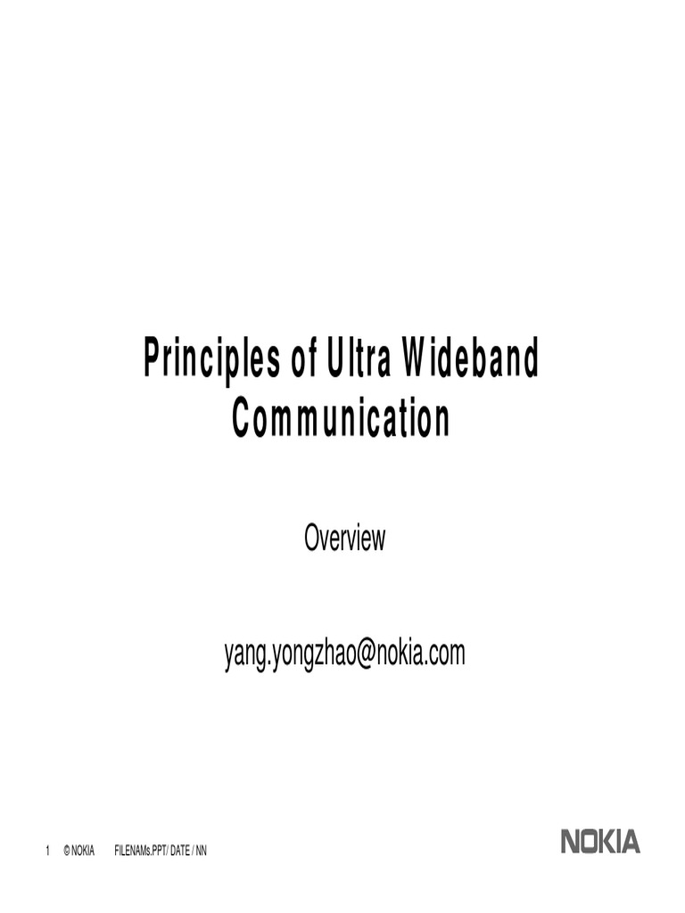 Yang Principles of Ultra Wideband Communications | PDF | Technology ...