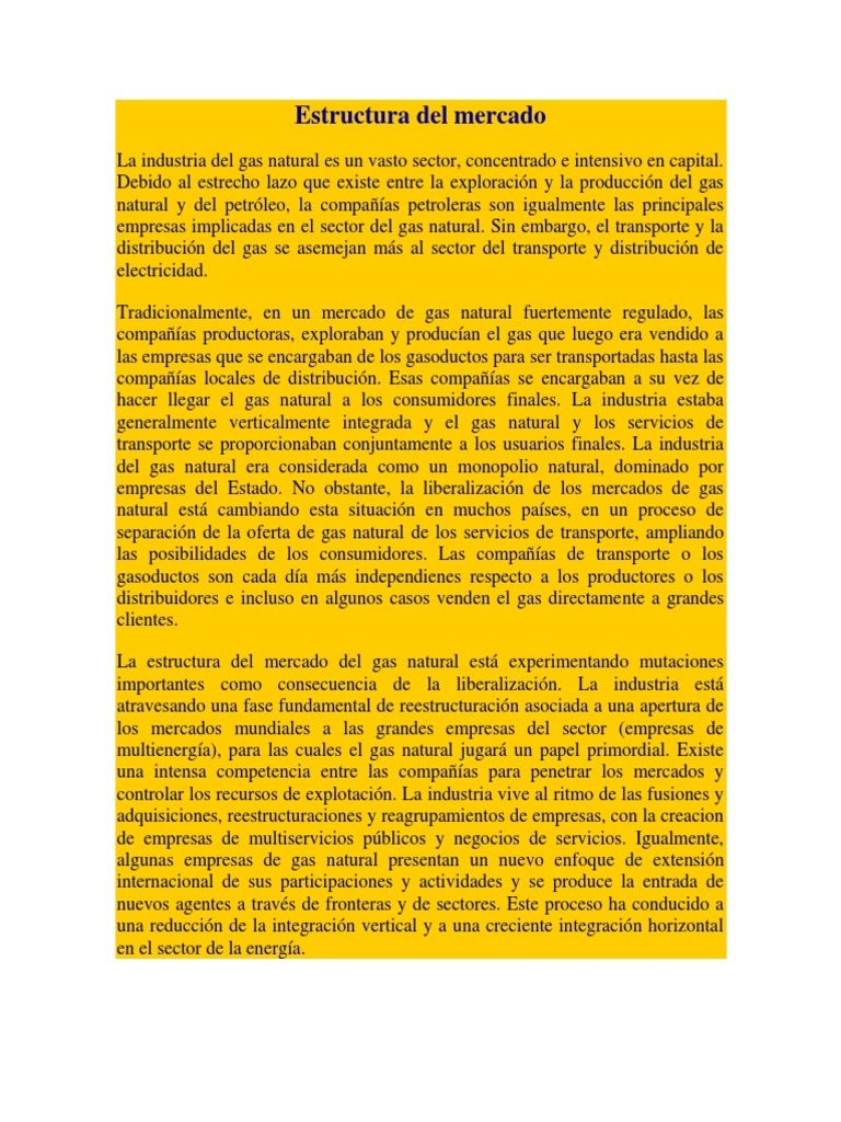 Comercializacion Del Gas Natural | PDF | Gas natural | Gas natural licuado