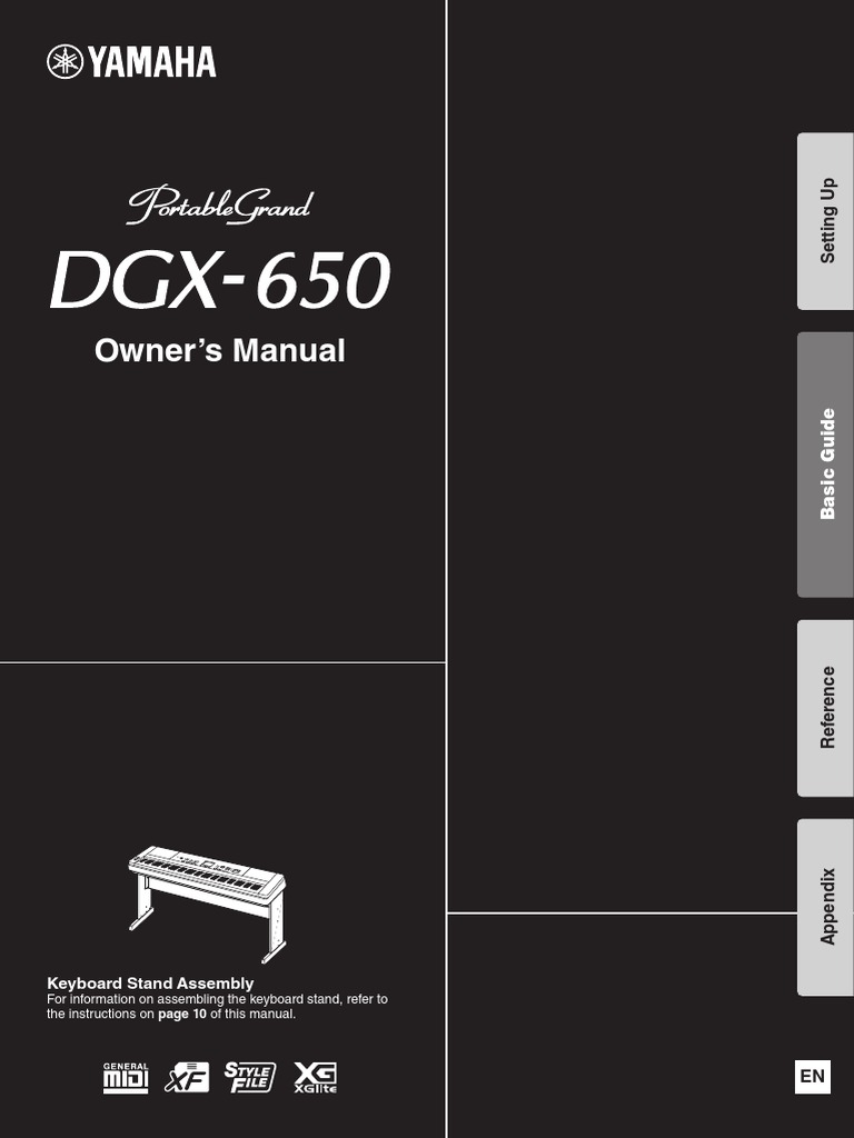 Yamaha DGX650 Owner's Manual PDF Interference