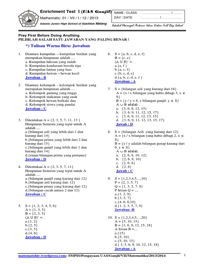 Kunci Jawaban Lks Matematika Kelas 8 Semester 2 Kurikulum 2013 Cara Golden
