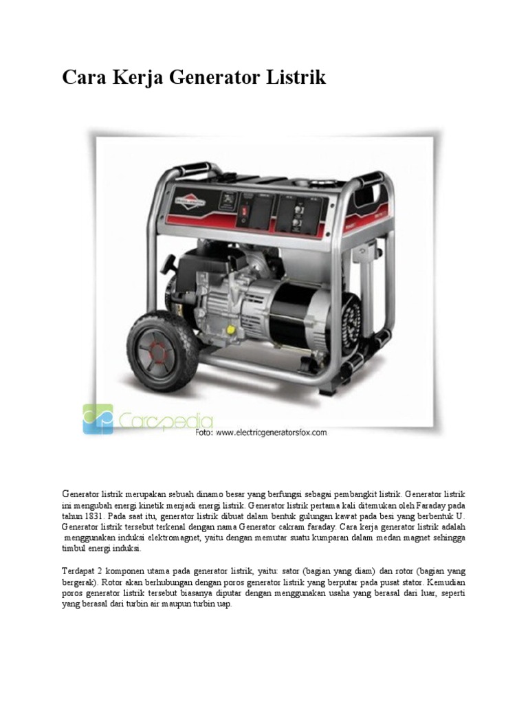 Cara Kerja Generator Listrik | PDF