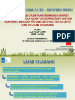 Karakterisasi Gasifikasi Biomassa Briket Serbuk Kayu Downdraft