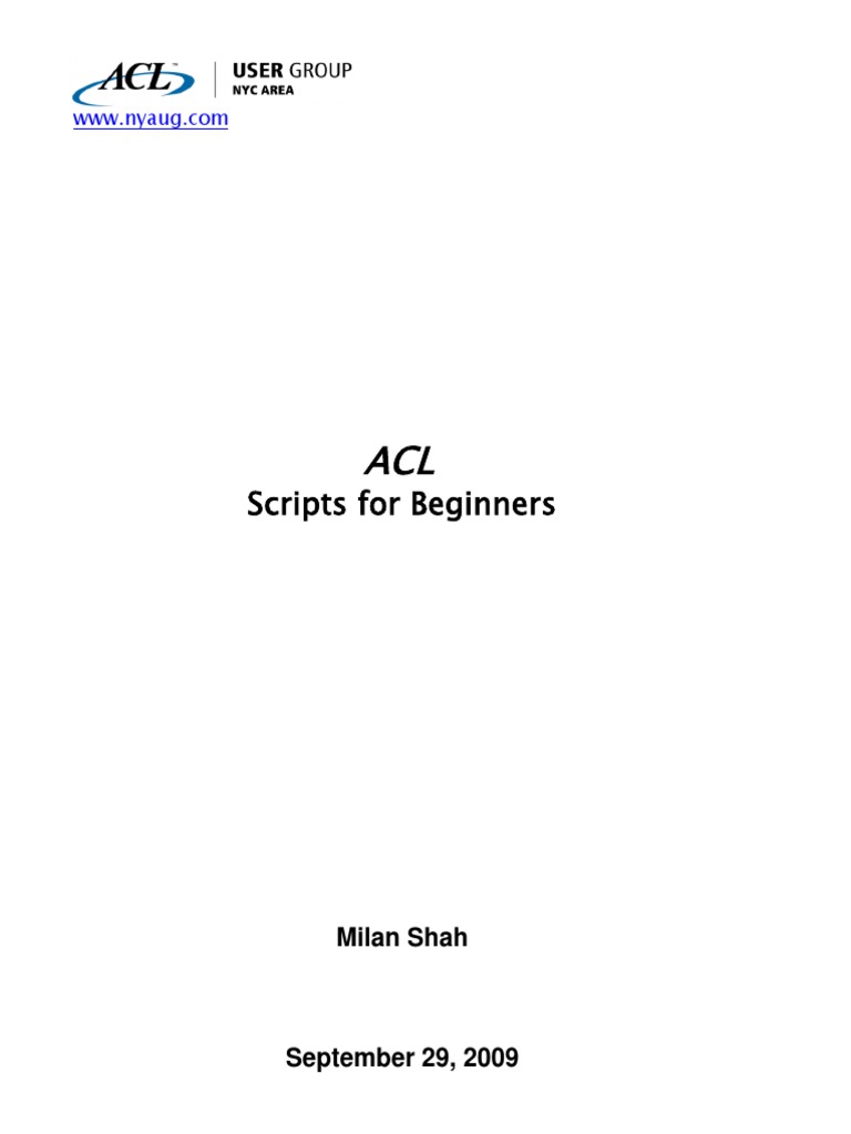 Acl Scripts 4 Beginners | PDF | Statistics | Menu (Computing)