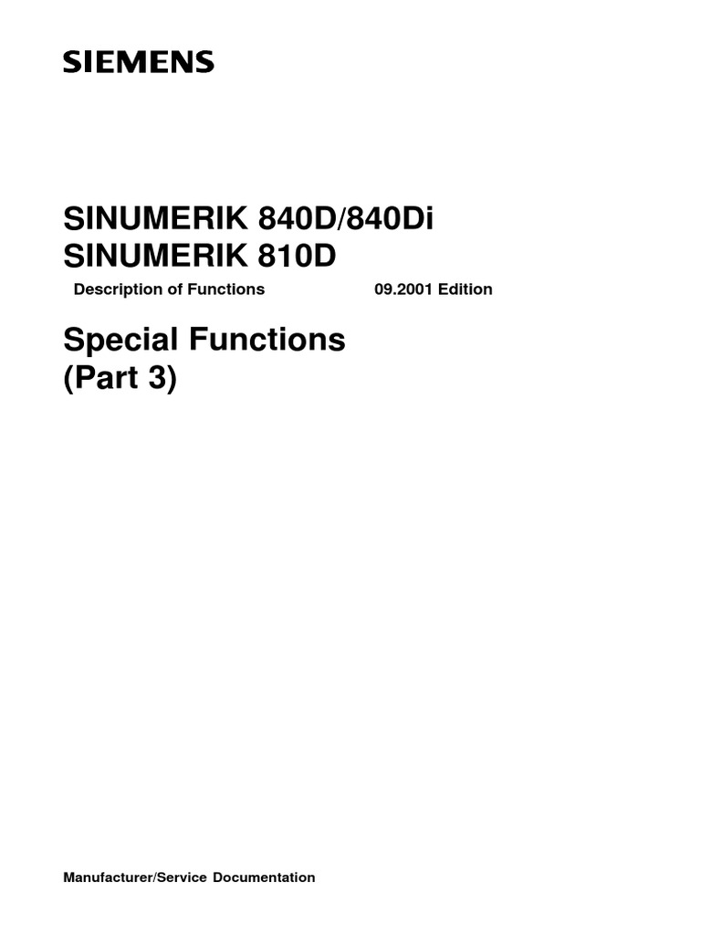 マージン Special Functions 840D 840di 810D | PDF | Cartesian