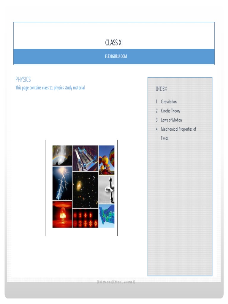 Class 11 Physics Study Guide | PDF | Science & Mathematics
