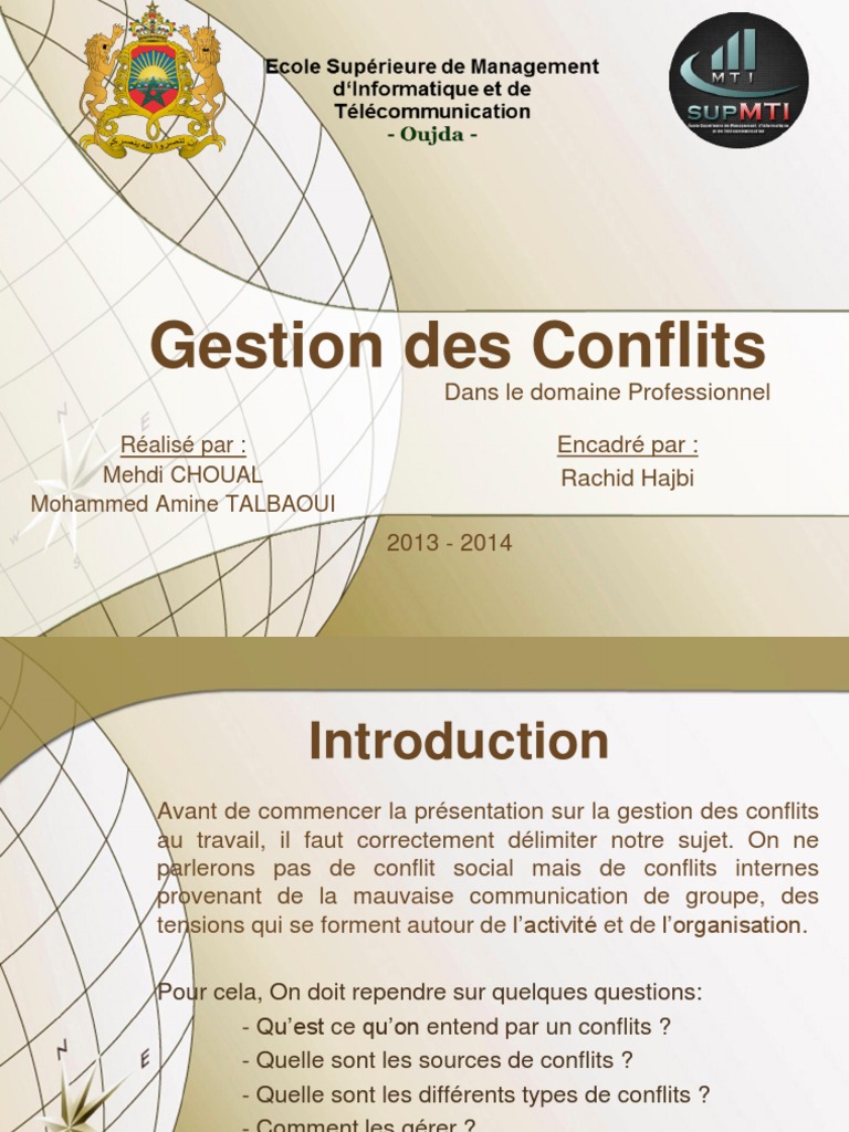 Gestion des Conflits au Travail | PDF | Conflits (Processus) | Conflit ...