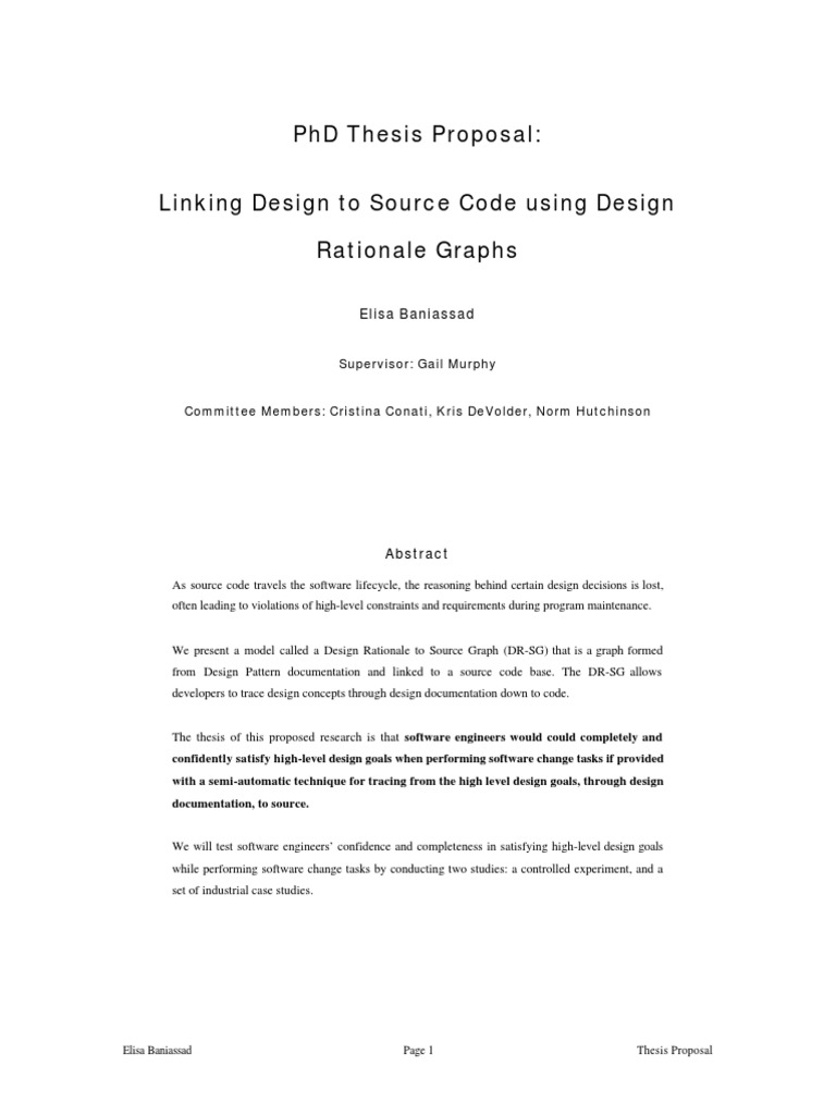 Thesis Proposal | PDF