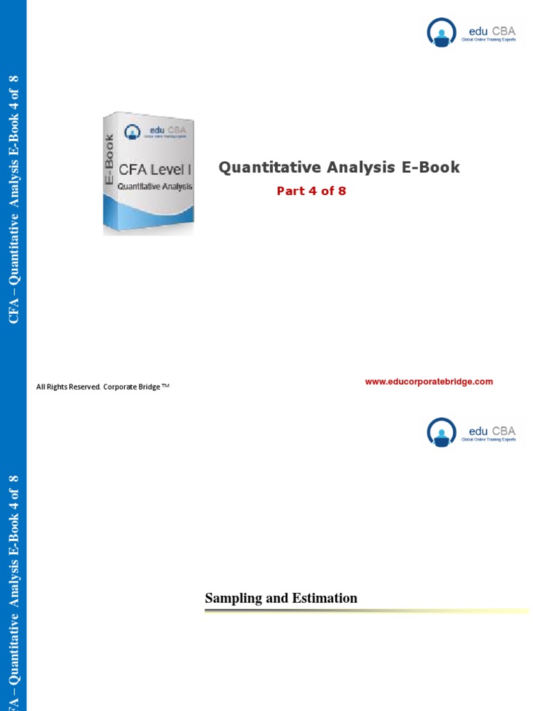 CFA Level 1 Quantitative Analysis E Book Part 4(1) Errors And Residuals Confidence Interval