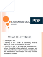 Listening Skills: Module-Iv