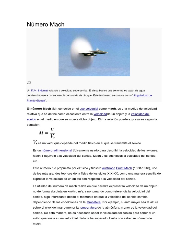 Definición y Uso del Número Mach | PDF | Número de Mach | Ingeniería ...