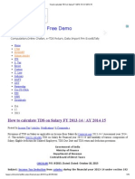 How To Calculate TDS On Salary FY 2013-14 - AY 2014-15