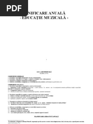 Planificare Muzica Generala V Viii