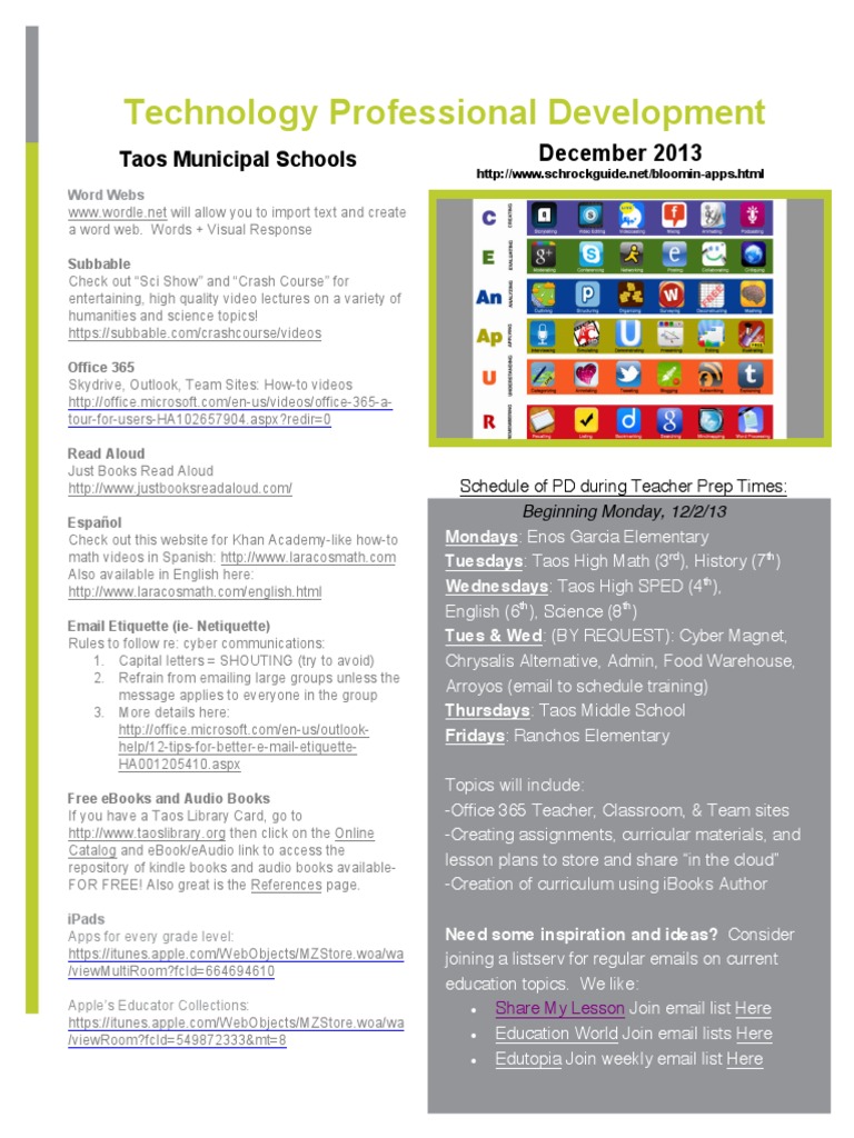 Technology Professional Development Guide | PDF