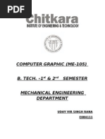 Computer Graphic (Me-105) : Uday Vir Singh Rana E084111