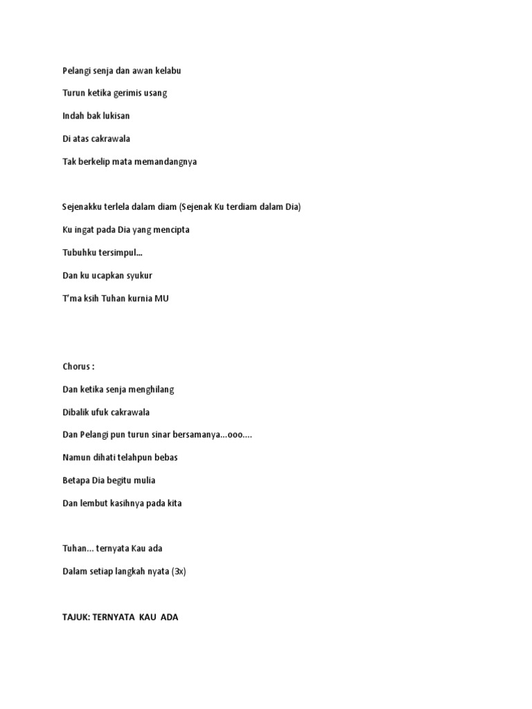 Pelangi Lirik Berikut lirik dan chord lagu pelangi