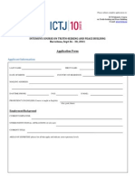 ICTJ Truth Seeking Barcelona Course Application Form