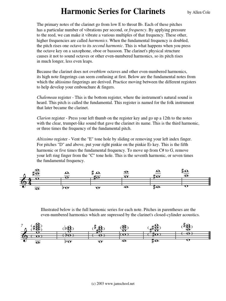 Harmonic Series PDF Pitch (Music)