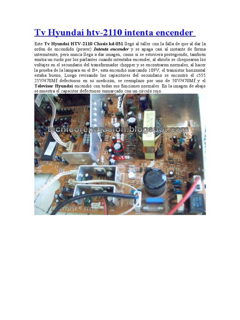 TV Hyundai HTV-2110 Intenta Encender | PDF