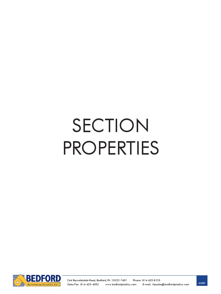 Section Properties | PDF | Physics | Geometry