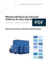 WEG Motor de Induccion Trifasico de Alta y Baja Tension Rotor de Anillos 11171348 Manual Espanol